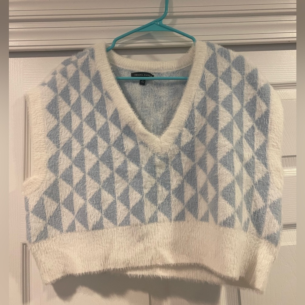 Blue and White Kendall & Kylie Sweater Vest
